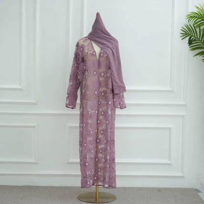 Luxury Cutdana Abaya Set with Inner & Hijab