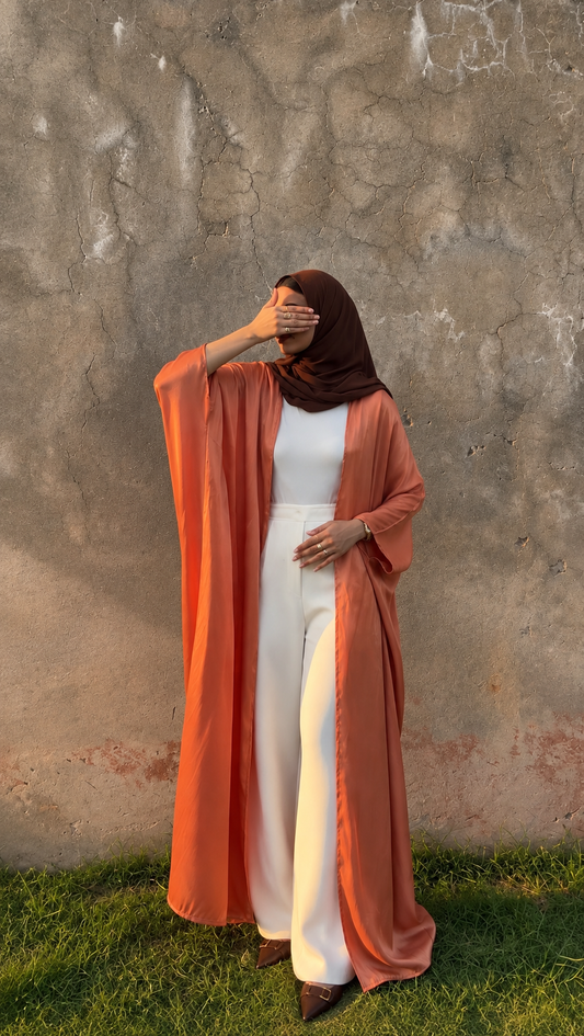 Rust Aura -  Shimmer Satin Silk