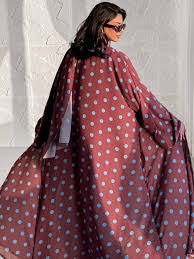 Rose Wood Polka Dot Abaya Set