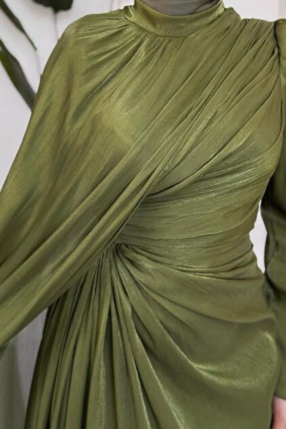 Olive Drape Maxi Dress