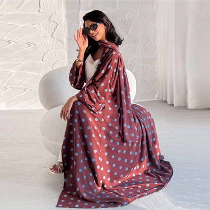 Rose Wood Polka Dot Abaya Set