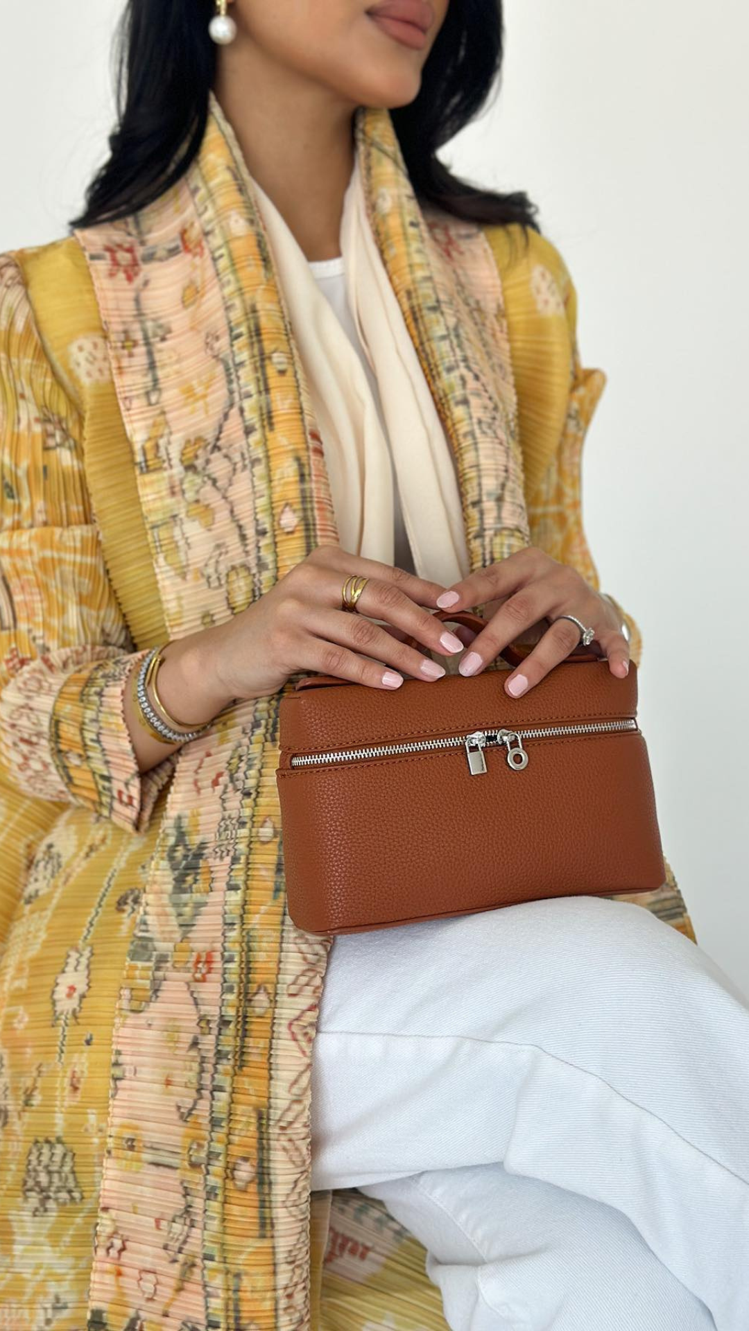 Saffron Ikat — Pleated Open Kaftan